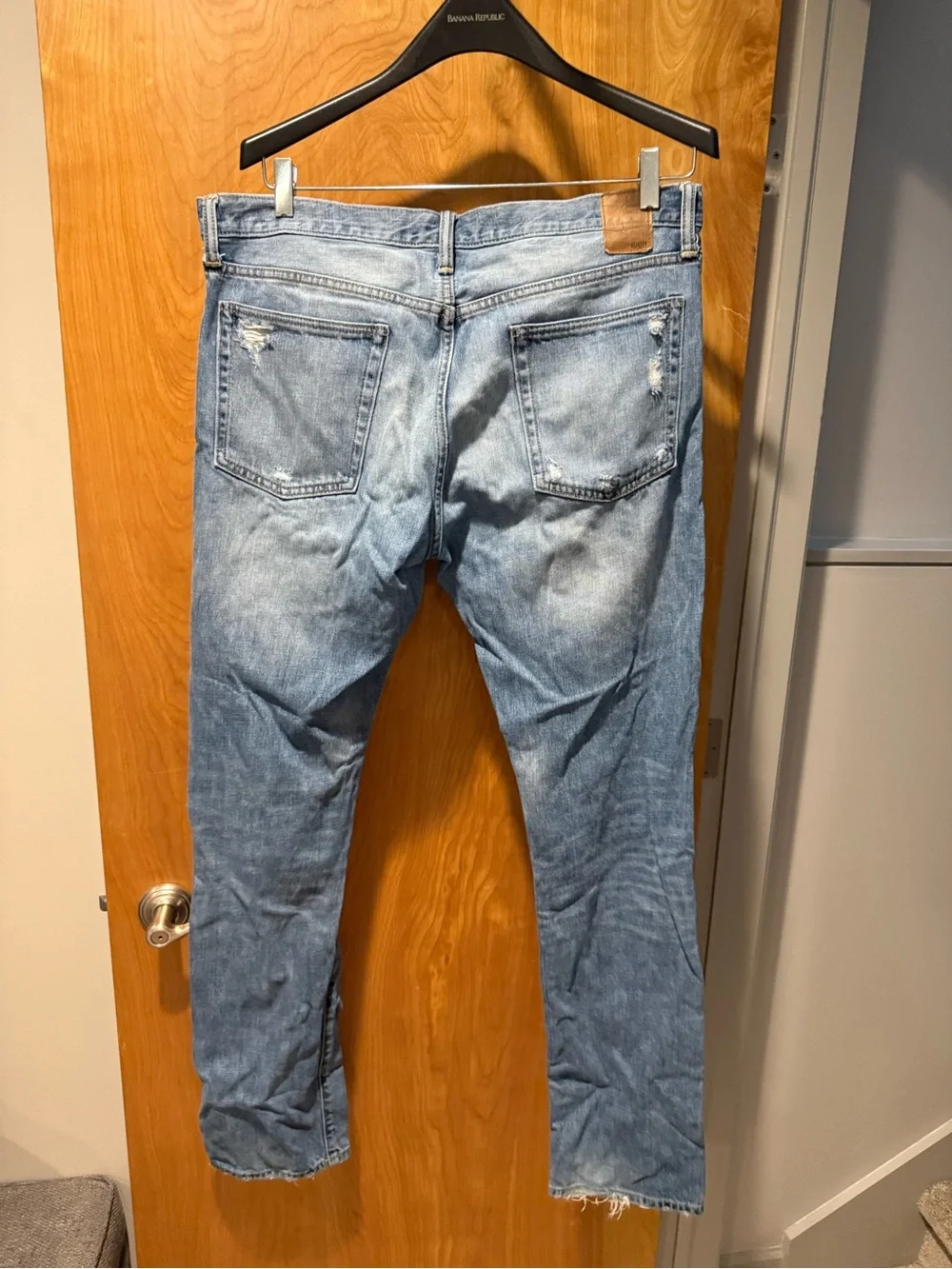 GAP 1969 Light Blue Slim Straight Ripped Jeans